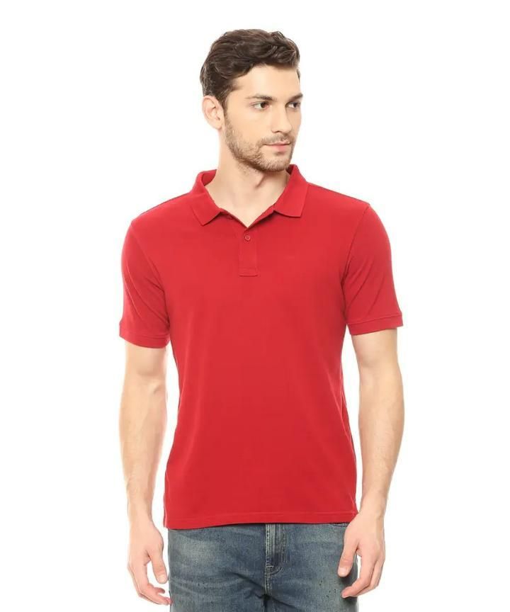 Cotton Matty Solid Half Sleeves Mens Polo Neck T-Shirt Pack Of 3